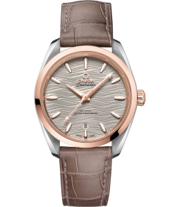 Omega SEAMASTER AQUA TERRA 150M 38 mm, steel ‑ Sedna™ gold on leather strap 220.23.38.20.06.001