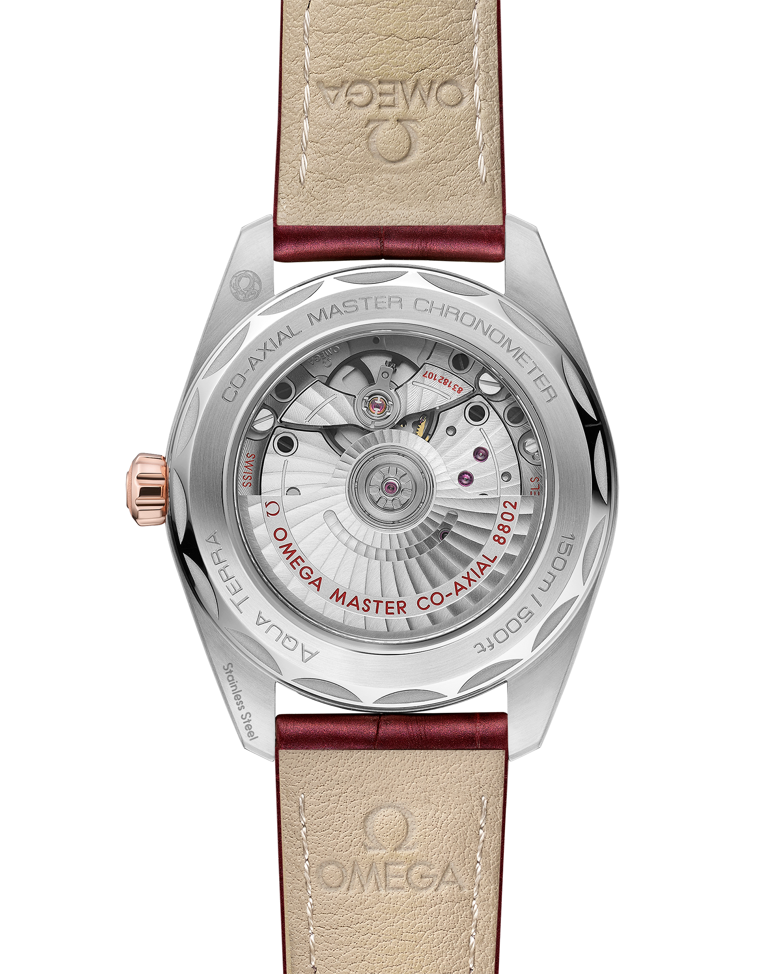 Omega SEAMASTER AQUA TERRA 150M 38 mm, steel ‑ Sedna™ gold on leather strap 220.23.38.20.59.001 - Image 2