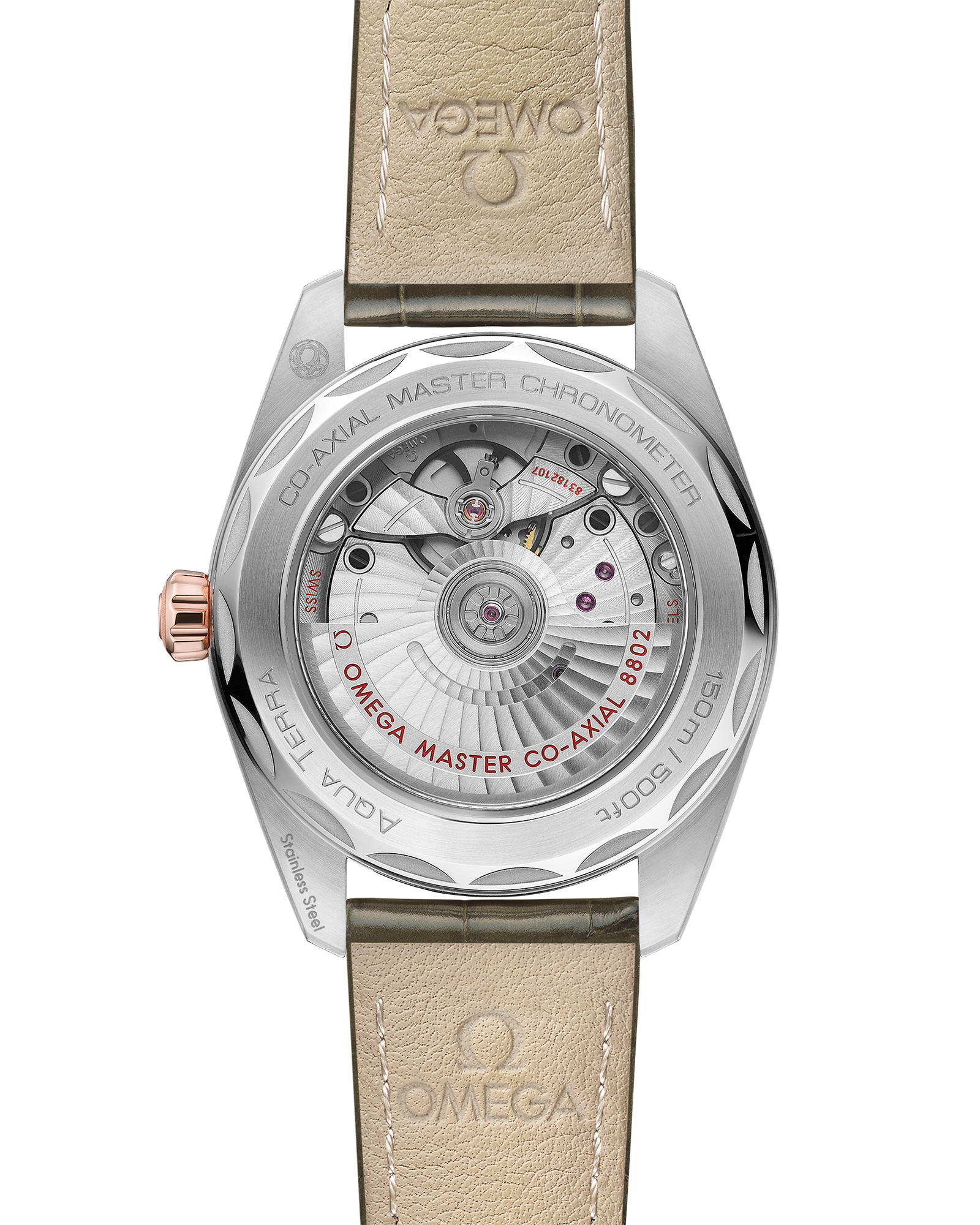 Omega SEAMASTER AQUA TERRA 150M 38 mm, steel ‑ Sedna™ gold on leather strap 220.23.38.20.60.001 - Image 2