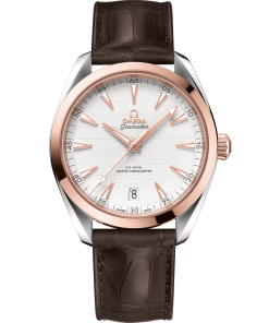 Omega SEAMASTER AQUA TERRA 150M 41 mm, steel ‑ Sedna™ gold on leather strap 220.23.41.21.02.001