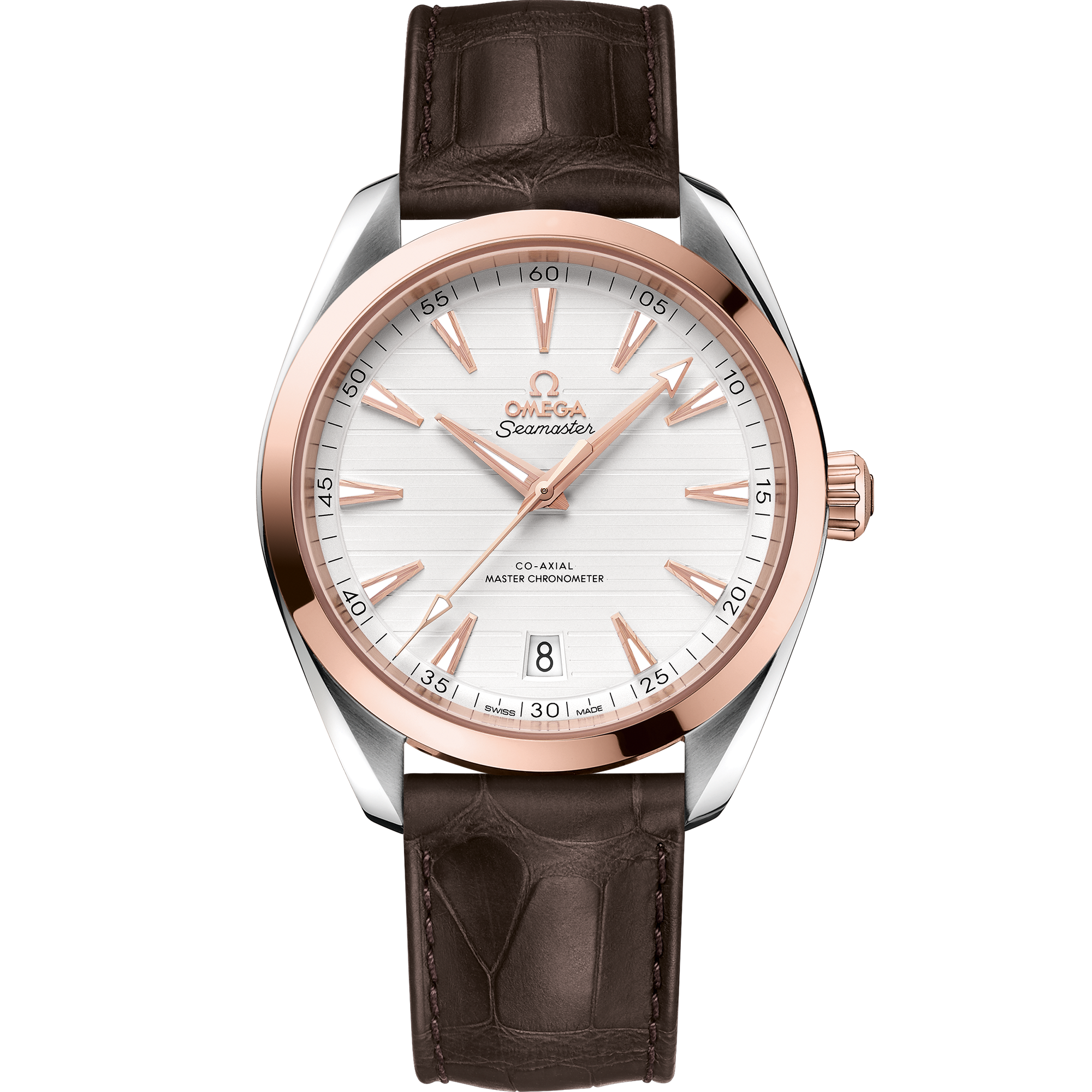 Omega SEAMASTER AQUA TERRA 150M 41 mm, steel ‑ Sedna™ gold on leather strap 220.23.41.21.02.001