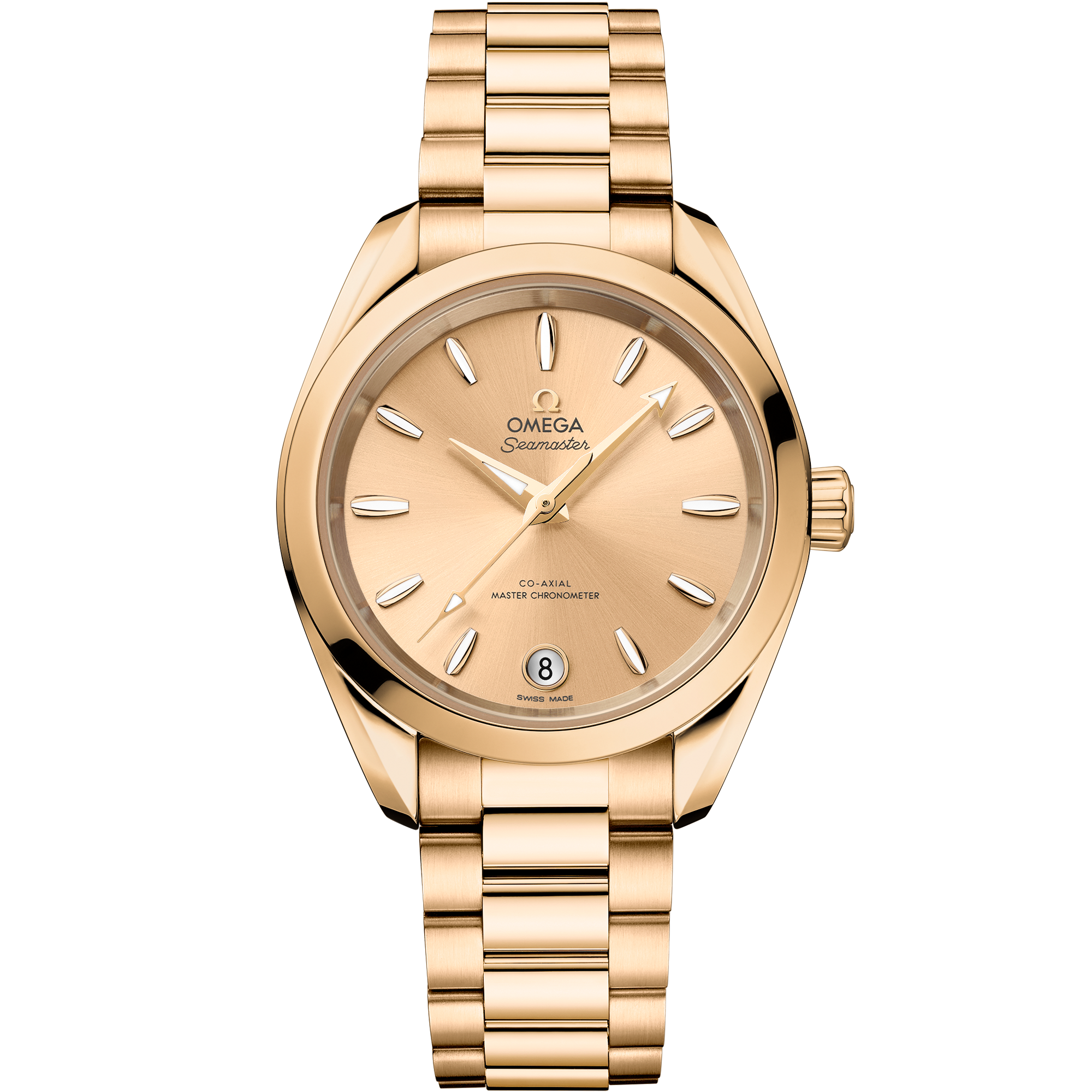 Omega SEAMASTER AQUA TERRA SHADES 34 mm, Moonshine™ gold on Moonshine™ gold 220.50.34.20.08.001