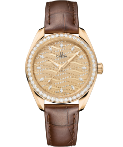 Omega SEAMASTER AQUA TERRA 150M 34 mm, Moonshine™ gold on alligator 220.58.34.20.99.008