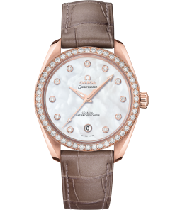 Omega SEAMASTER AQUA TERRA 150M 38 mm, Sedna™ gold on leather strap 220.58.38.20.55.001