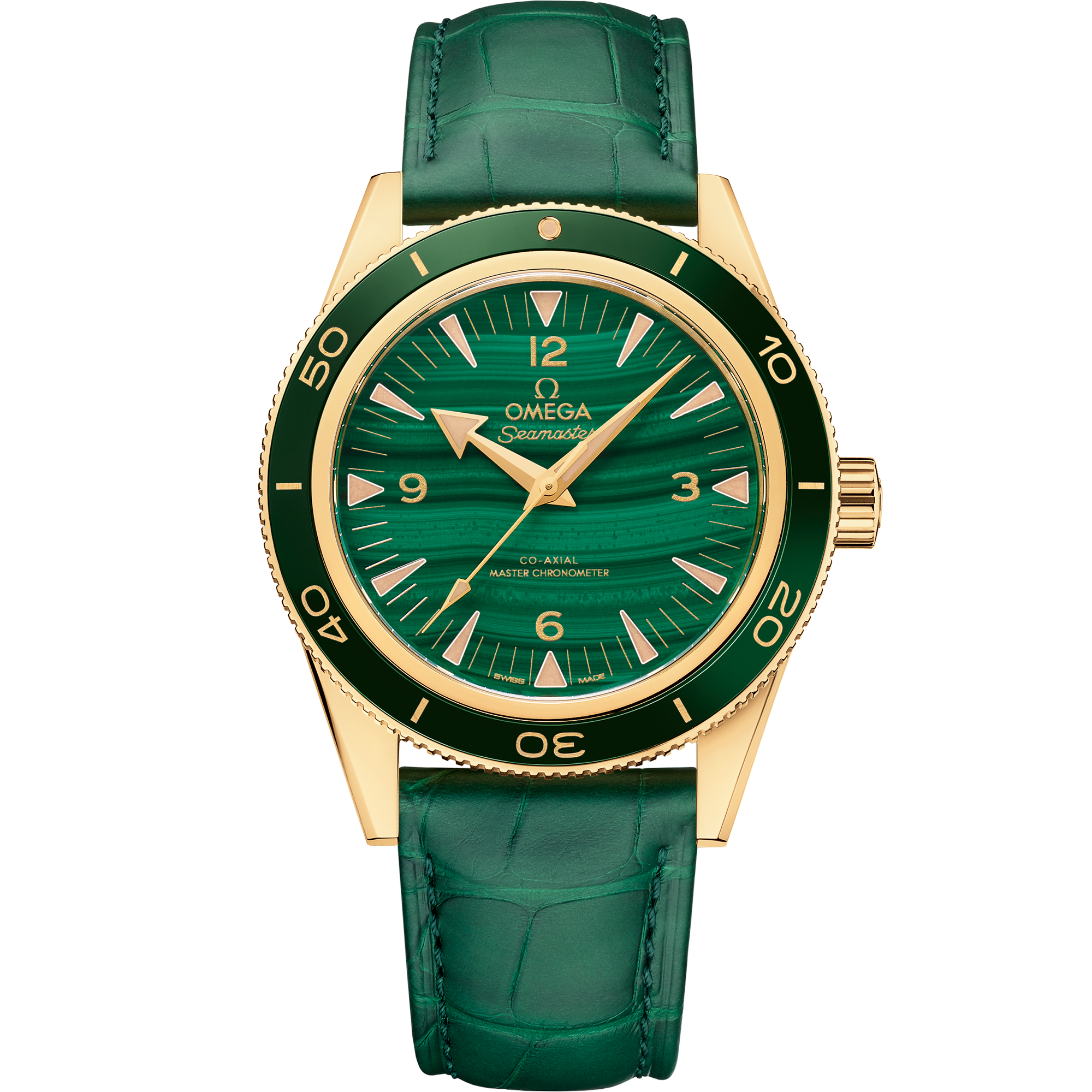 Omega SEAMASTER 300 41 mm, yellow gold on leather strap 234.63.41.21.99.001