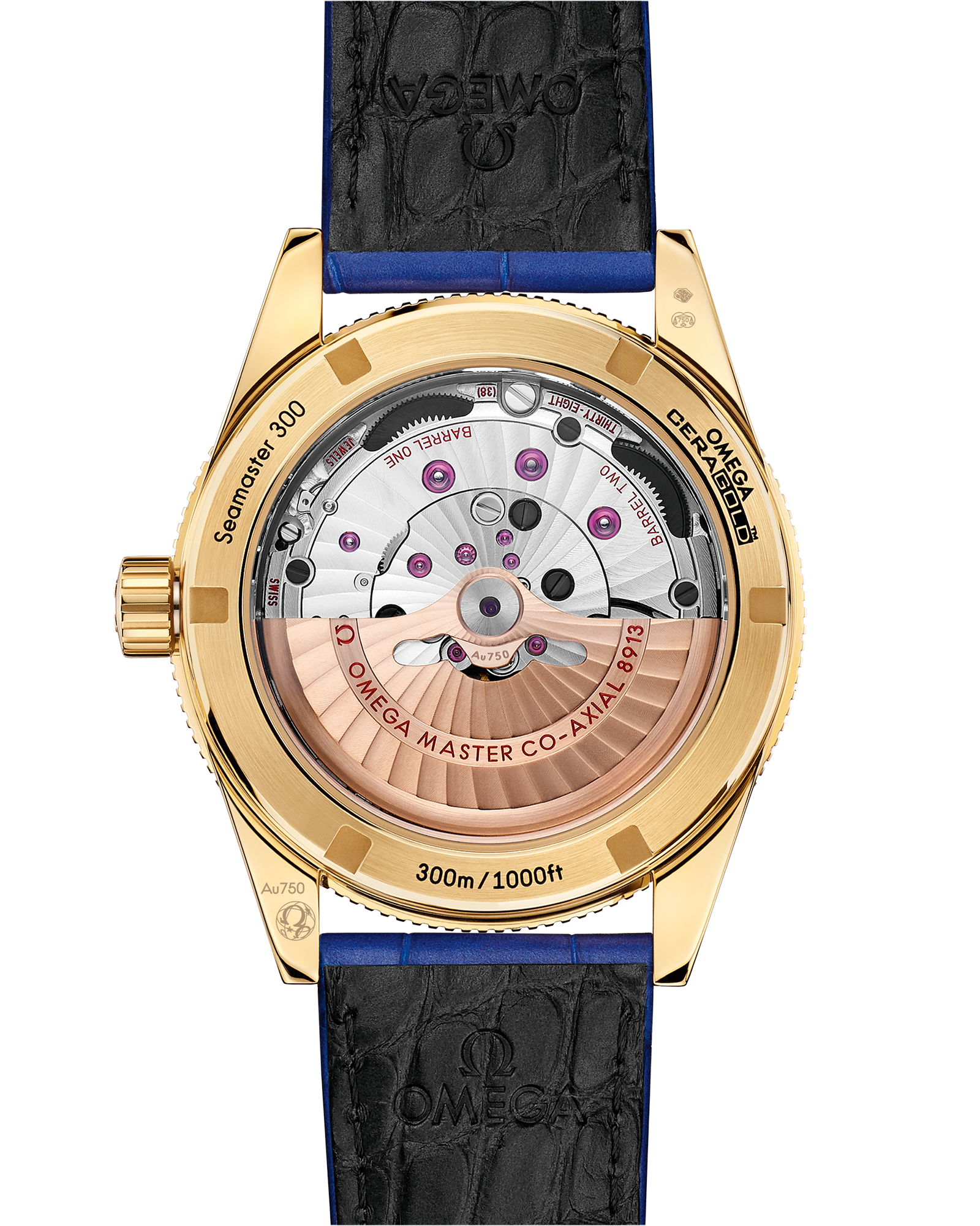 Omega SEAMASTER 300 41 mm, yellow gold on leather strap 234.63.41.21.99.002 - Image 2