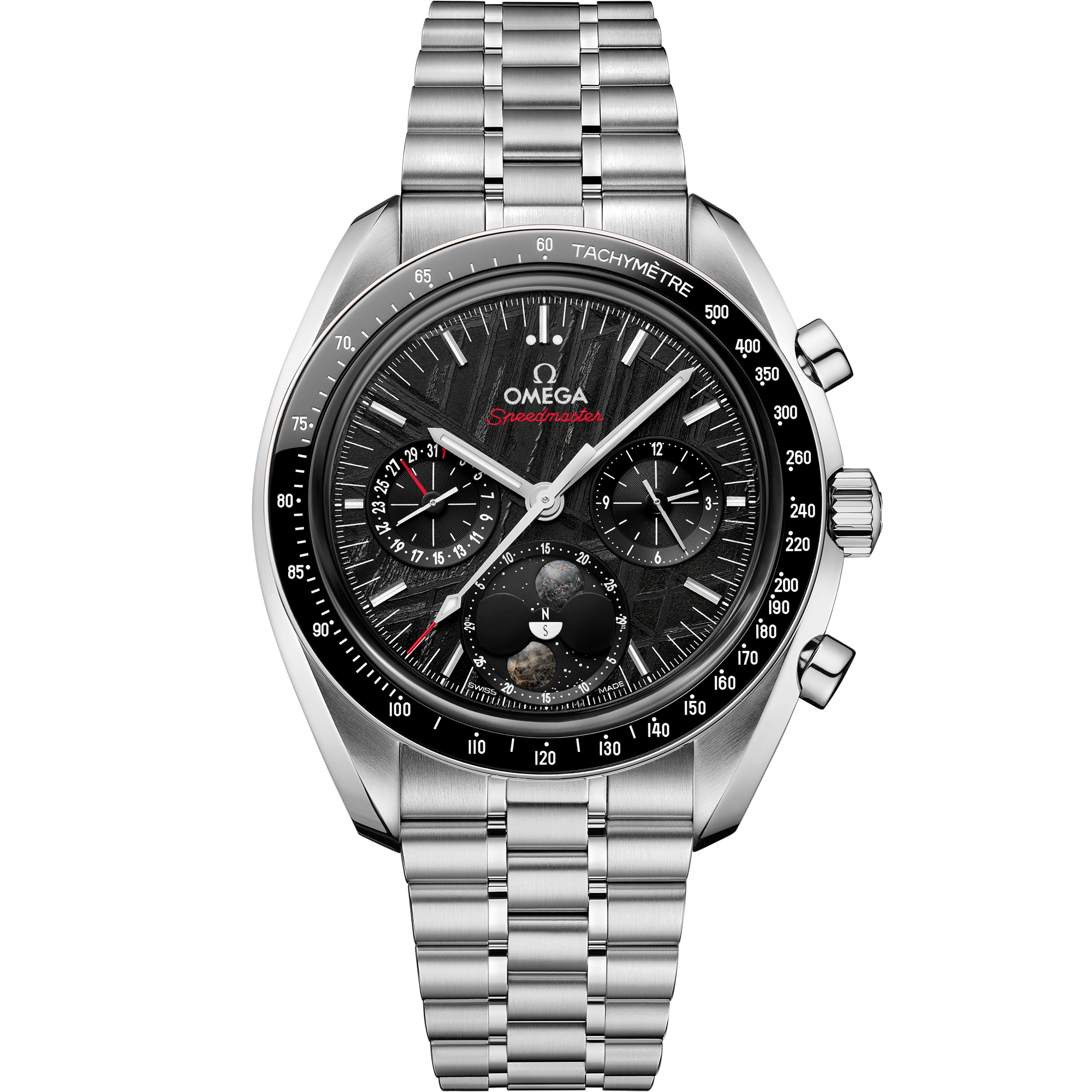 Omega SPEEDMASTER MOONPHASE 43 mm, steel on steel 304.30.43.52.01.001