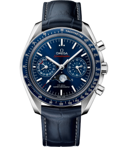 Omega SPEEDMASTER MOONPHASE 44.25 mm, steel on leather strap 304.33.44.52.03.001