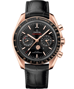 Omega SPEEDMASTER MOONPHASE 44.25 mm, Sedna™ gold on leather strap 304.63.44.52.01.001