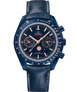 Omega SPEEDMASTER MOONPHASE 44.25 mm, blue ceramic on leather strap 304.93.44.52.03.002