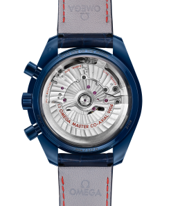 Alternative view of Omega SPEEDMASTER MOONPHASE 44.25 mm, blue ceramic on leather strap 304.93.44.52.03.002