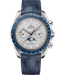 Omega SPEEDMASTER MOONPHASE 44.25 mm, platinum on leather strap 304.93.44.52.99.004