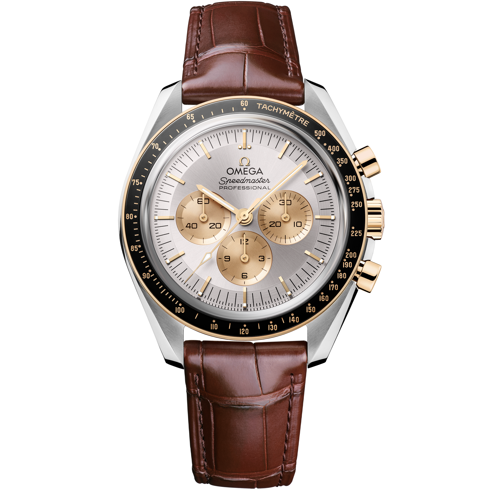 Omega SPEEDMASTER MOONWATCH PROFESSIONAL 42 mm, steel ‑ Moonshine™ gold on alligator 310.23.42.50.02.001