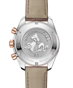 Alternative view of Omega SPEEDMASTER 38 38 mm, steel ‑ Sedna™ gold on leather strap 324.28.38.50.02.002