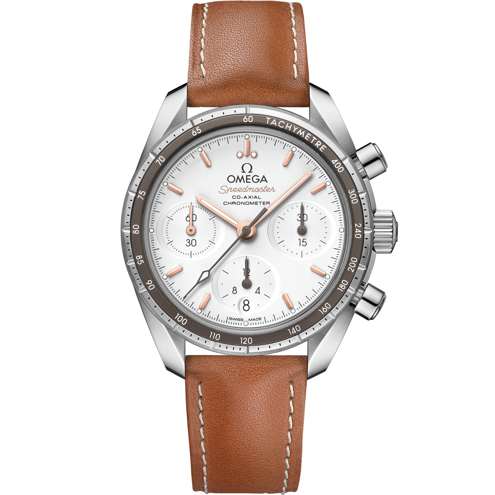 Omega SPEEDMASTER 38 38 mm, steel on leather strap 324.32.38.50.02.001