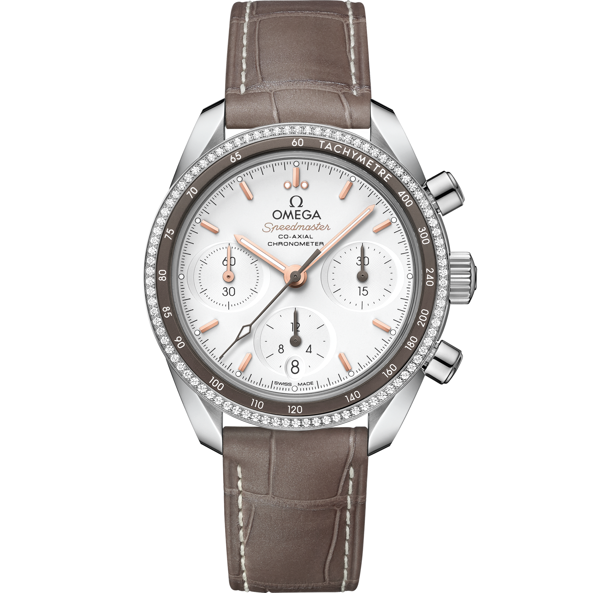 Omega SPEEDMASTER 38 38 mm, steel on leather strap 324.38.38.50.02.001