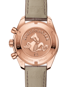 Alternative view of Omega SPEEDMASTER 38 38 mm, Sedna™ gold on leather strap 324.68.38.50.02.003