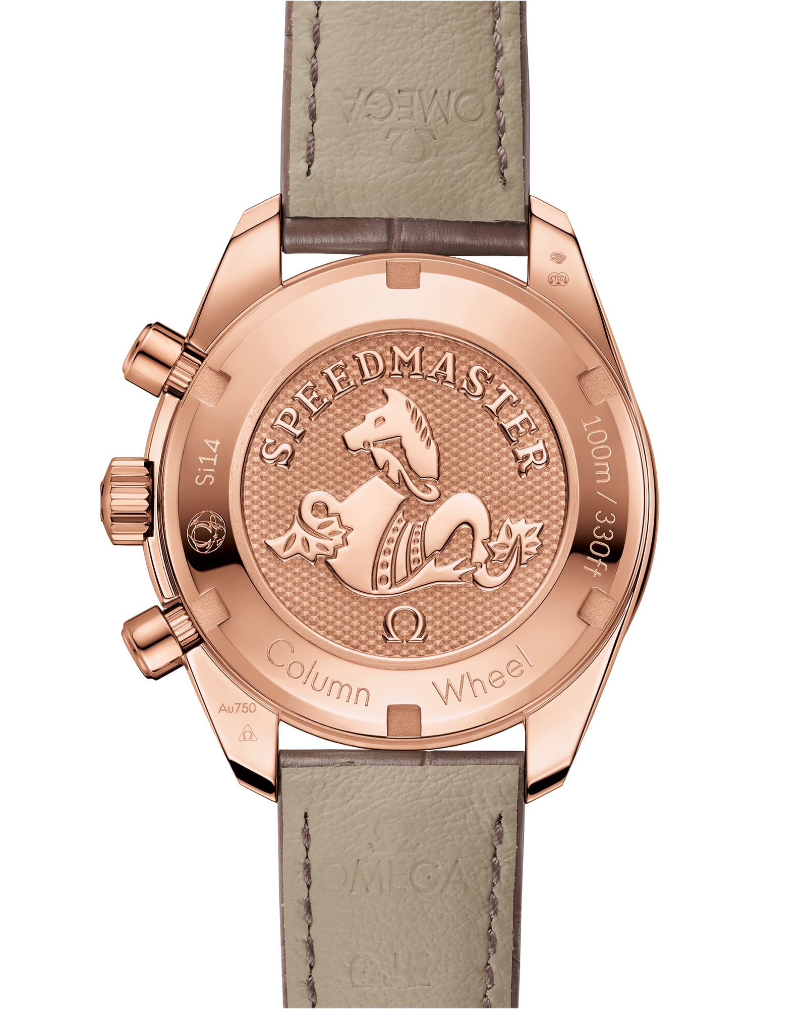 Omega SPEEDMASTER 38 38 mm, Sedna™ gold on leather strap 324.68.38.50.02.003 - Image 2