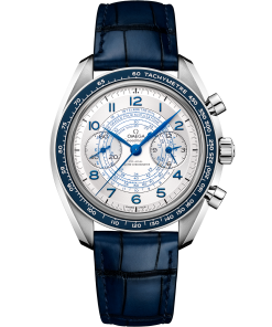 Omega SPEEDMASTER CHRONOSCOPE 43 mm, steel on leather strap 329.33.43.51.02.001