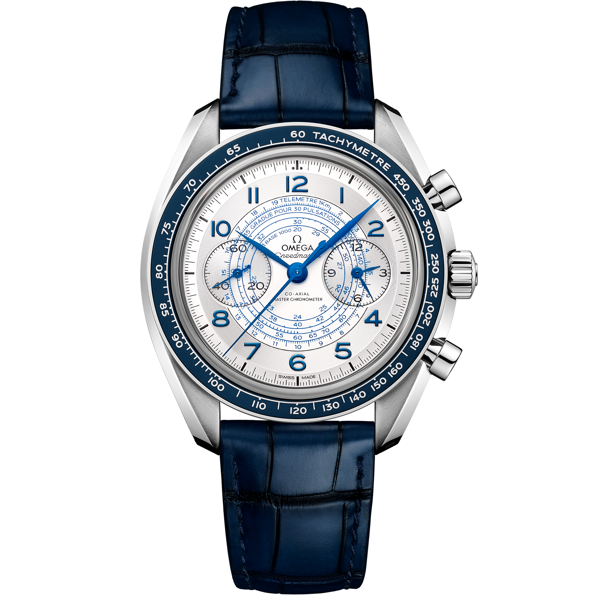 Omega SPEEDMASTER CHRONOSCOPE 43 mm, steel on leather strap 329.33.43.51.02.001