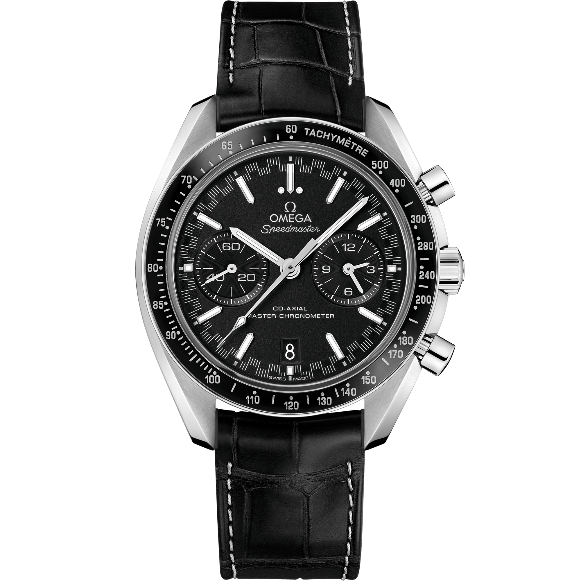 Omega SPEEDMASTER RACING 44.25 mm, steel on leather strap 329.33.44.51.01.001