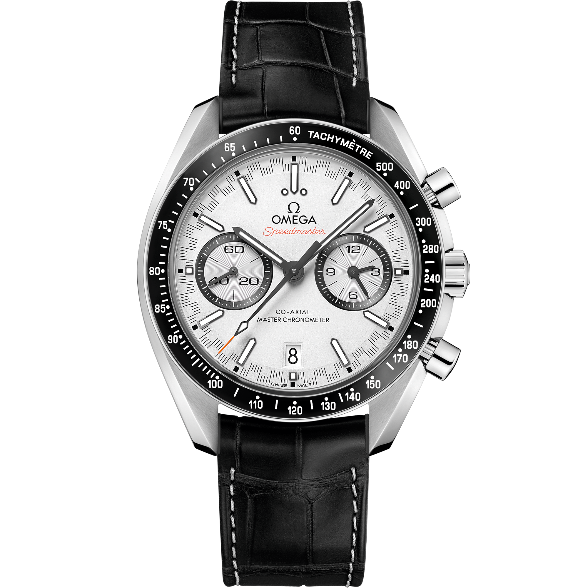 Omega SPEEDMASTER RACING 44.25 mm, steel on leather strap 329.33.44.51.04.001