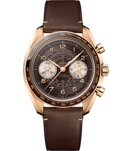 Omega SPEEDMASTER CHRONOSCOPE 43 mm, Bronze gold on leather strap 329.92.43.51.10.001
