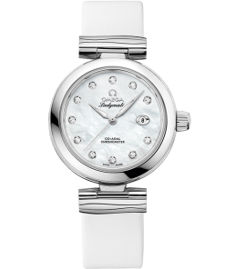 Omega DE VILLE LADYMATIC 34 mm, steel on leather strap 425.32.34.20.55.002