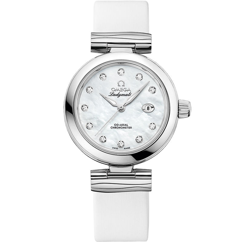 Omega DE VILLE LADYMATIC 34 mm, steel on leather strap 425.32.34.20.55.002