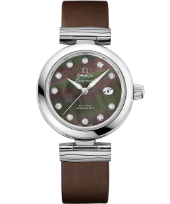 Omega DE VILLE LADYMATIC 34 mm, steel on leather strap 425.32.34.20.57.004