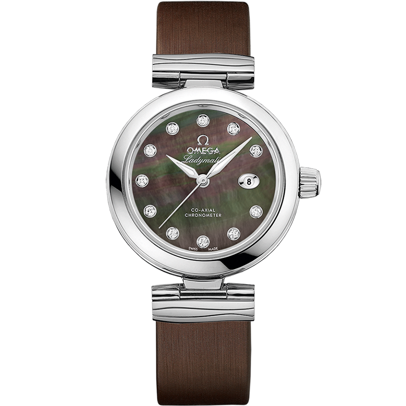 Omega DE VILLE LADYMATIC 34 mm, steel on leather strap 425.32.34.20.57.004