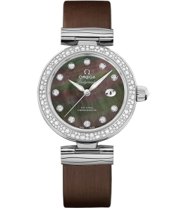 Omega DE VILLE LADYMATIC 34 mm, steel on leather strap 425.37.34.20.57.004