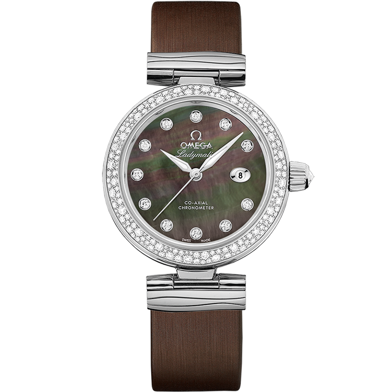 Omega DE VILLE LADYMATIC 34 mm, steel on leather strap 425.37.34.20.57.004