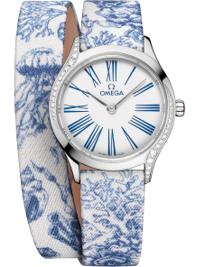 Omega DE VILLE MINI TRÉSOR 26 mm, steel on toile de jouy 428.17.26.60.04.001