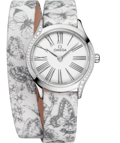 Omega DE VILLE MINI TRÉSOR 26 mm, steel on toile de jouy 428.17.26.60.04.002