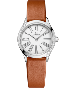 Omega DE VILLE MINI TRÉSOR 26 mm, steel on leather strap 428.17.26.60.04.004