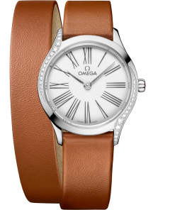 Omega DE VILLE MINI TRÉSOR 26 mm, steel on leather 428.17.26.60.04.005