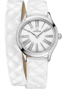 Omega DE VILLE MINI TRÉSOR 26 mm, steel on leather strap 428.17.26.60.04.008