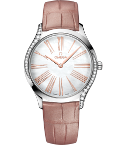 Omega DE VILLE TRÉSOR 36 mm, steel on leather strap 428.18.36.60.05.002