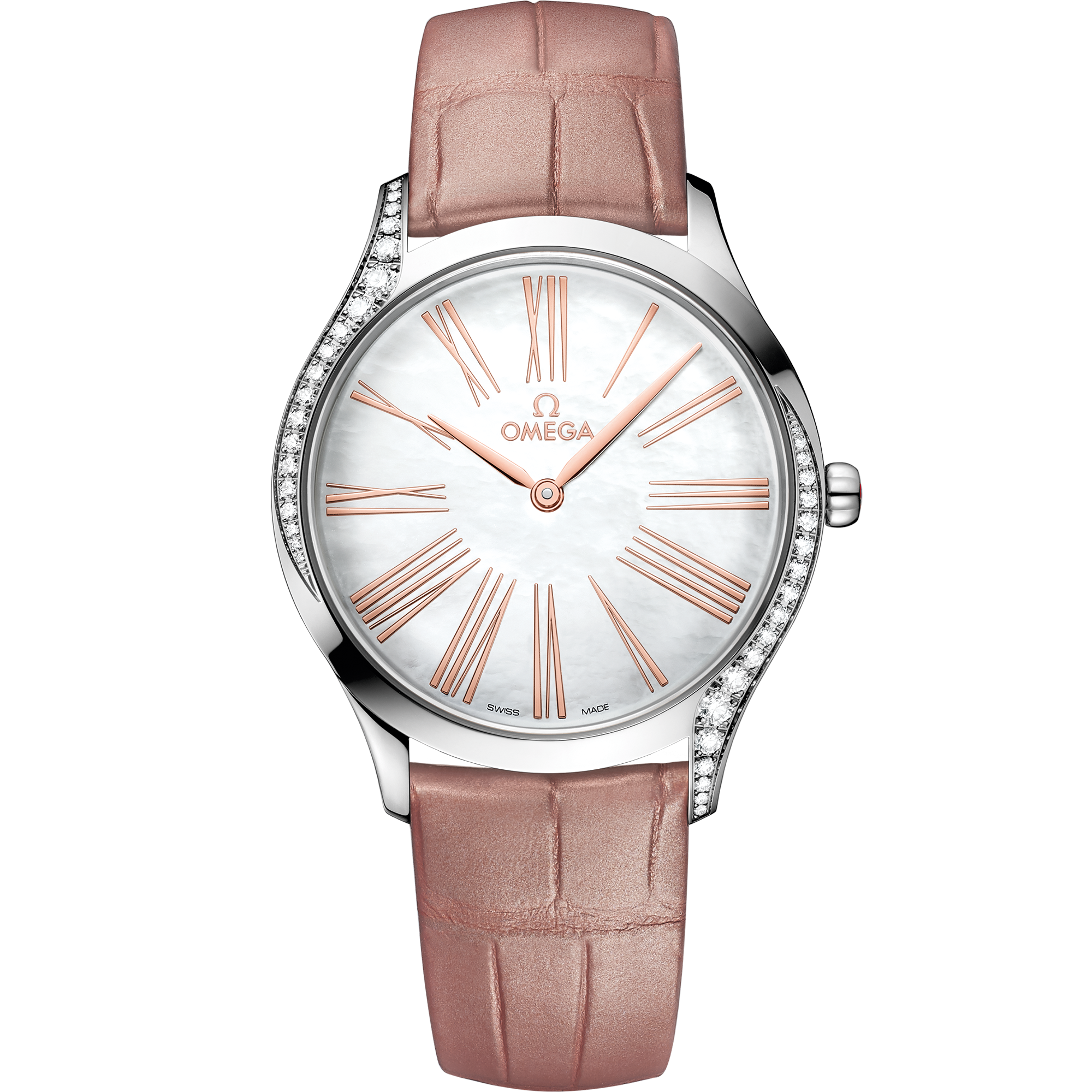 Omega DE VILLE TRÉSOR 36 mm, steel on leather strap 428.18.36.60.05.002