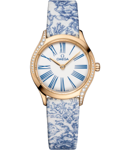 Omega DE VILLE MINI TRÉSOR 26 mm, Moonshine™ gold on toile de jouy 428.57.26.60.04.001