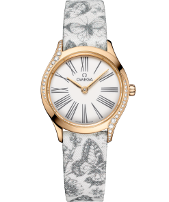 Omega DE VILLE MINI TRÉSOR 26 mm, Moonshine™ gold on toile de jouy 428.57.26.60.04.002