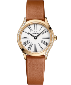 Omega DE VILLE MINI TRÉSOR 26 mm, Moonshine™ gold on leather strap 428.57.26.60.04.004