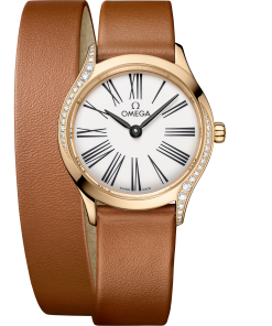 Omega DE VILLE MINI TRÉSOR 26 mm, Moonshine™ gold on leather strap 428.57.26.60.04.005
