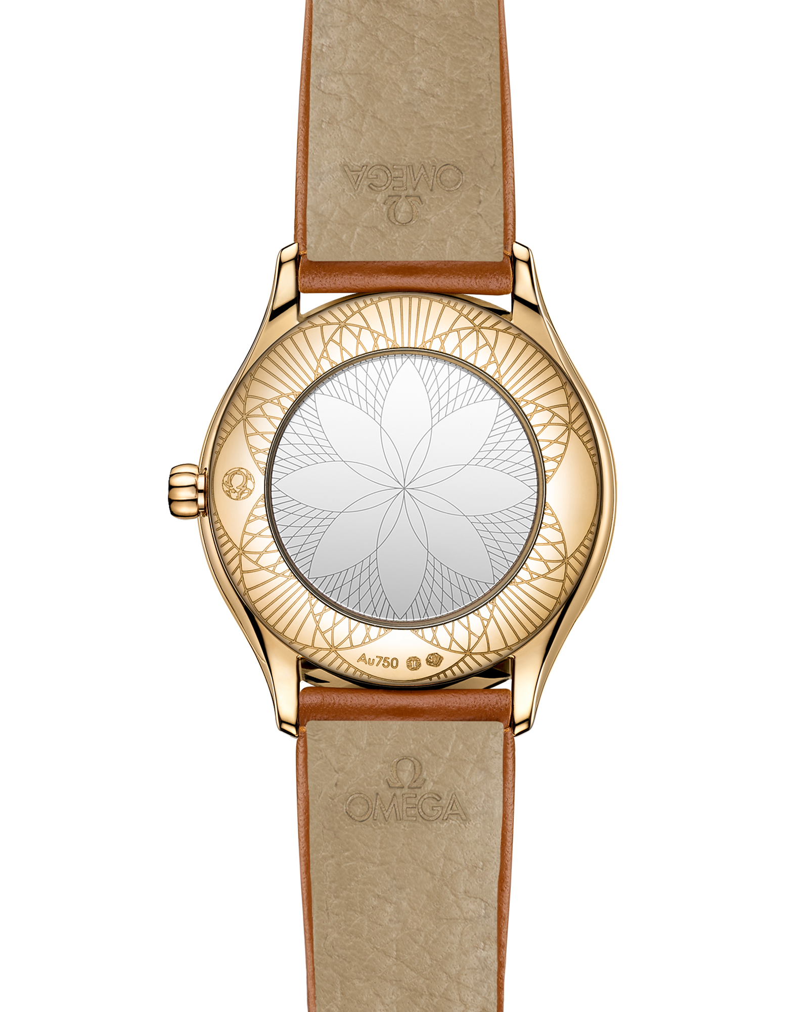 Omega DE VILLE MINI TRÉSOR 26 mm, Moonshine™ gold on leather strap 428.57.26.60.04.005 - Image 2