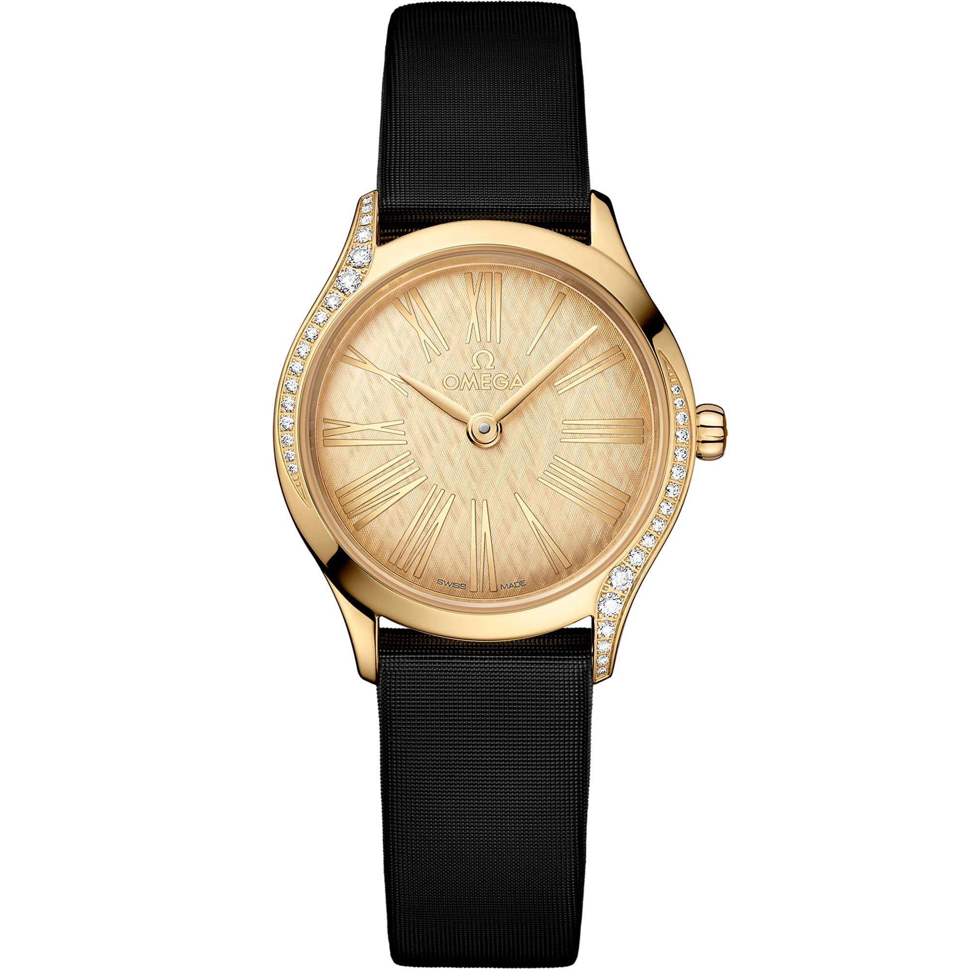Omega DE VILLE MINI TRÉSOR 26 mm, Moonshine™ gold on fabric strap 428.57.26.60.99.001