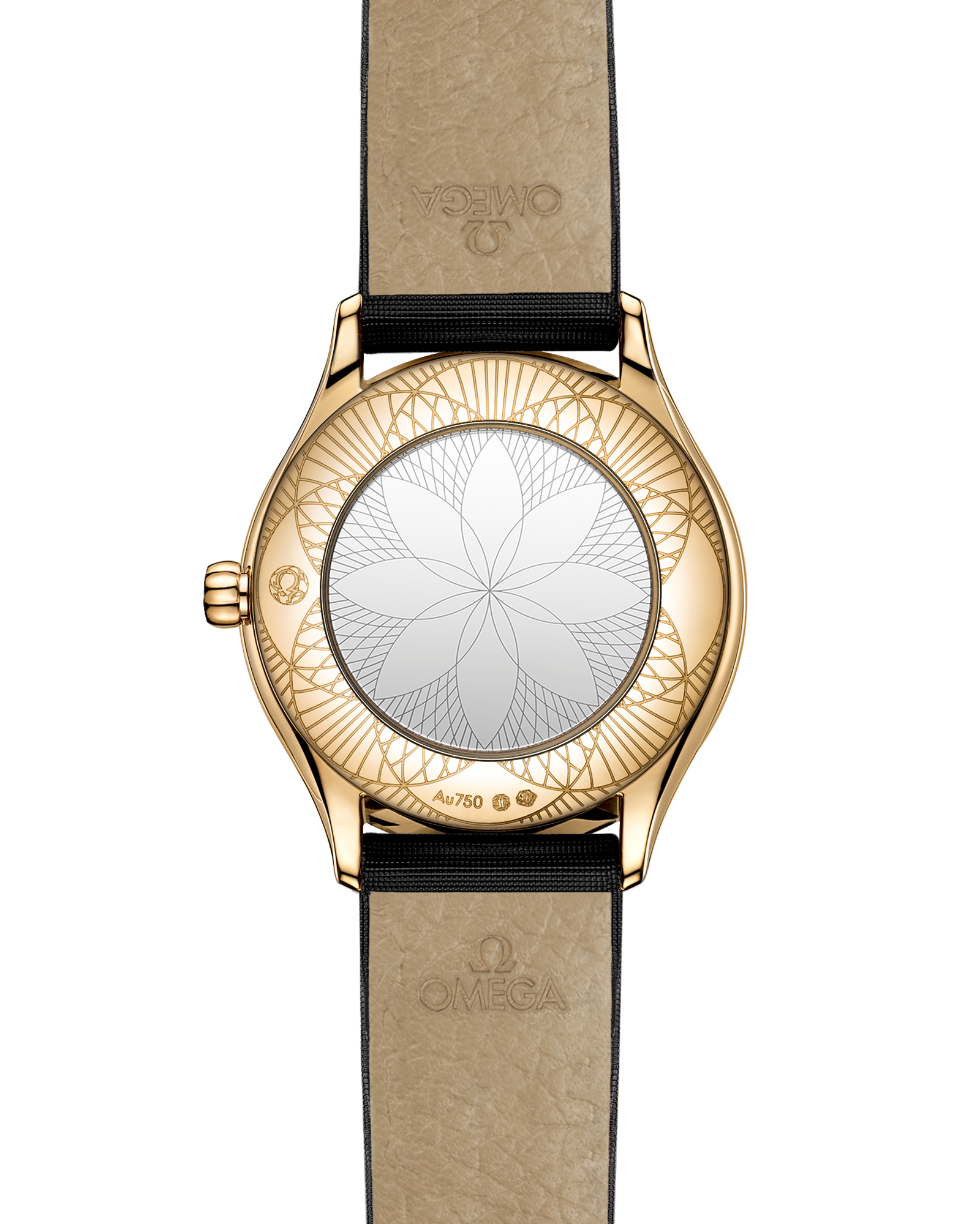 Omega DE VILLE MINI TRÉSOR 26 mm, Moonshine™ gold on fabric strap 428.57.26.60.99.001 - Image 2