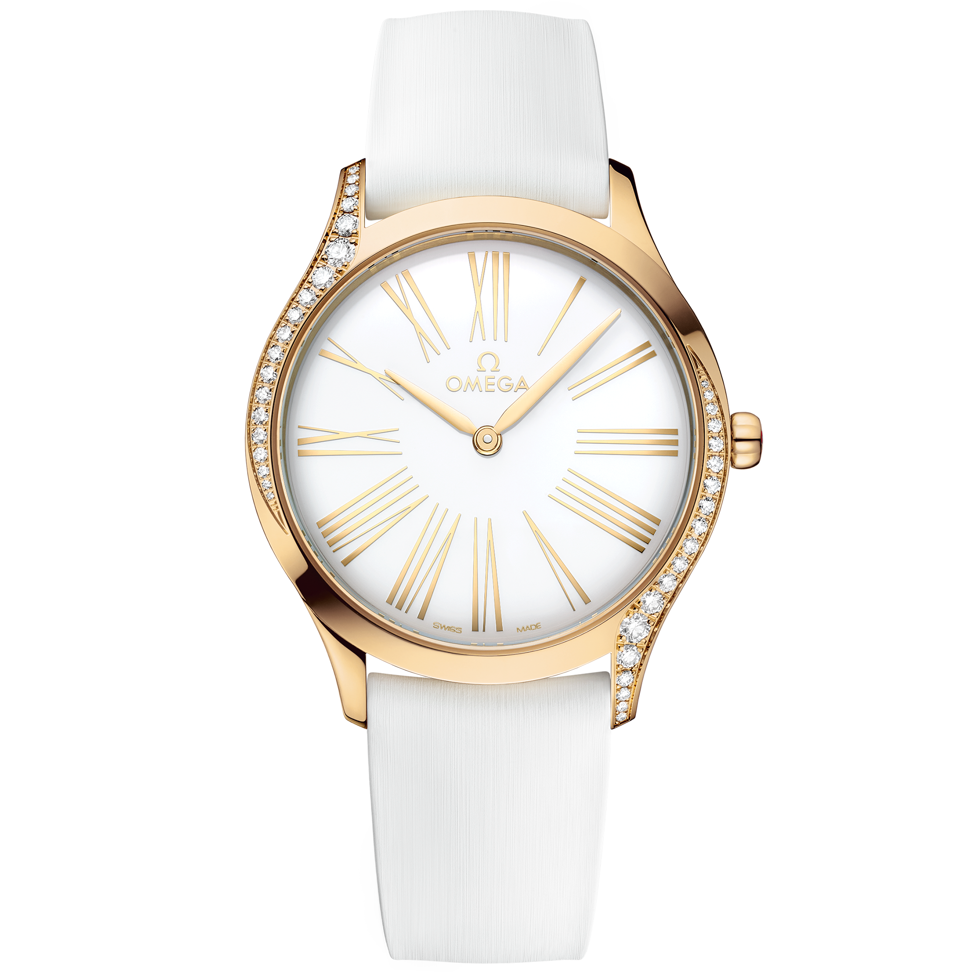 Omega DE VILLE TRÉSOR 36 mm, Moonshine™ gold on rubber strap 428.57.36.60.04.001