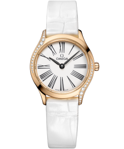 Omega DE VILLE MINI TRÉSOR 26 mm, Moonshine™ gold on alligator 428.58.26.60.04.001