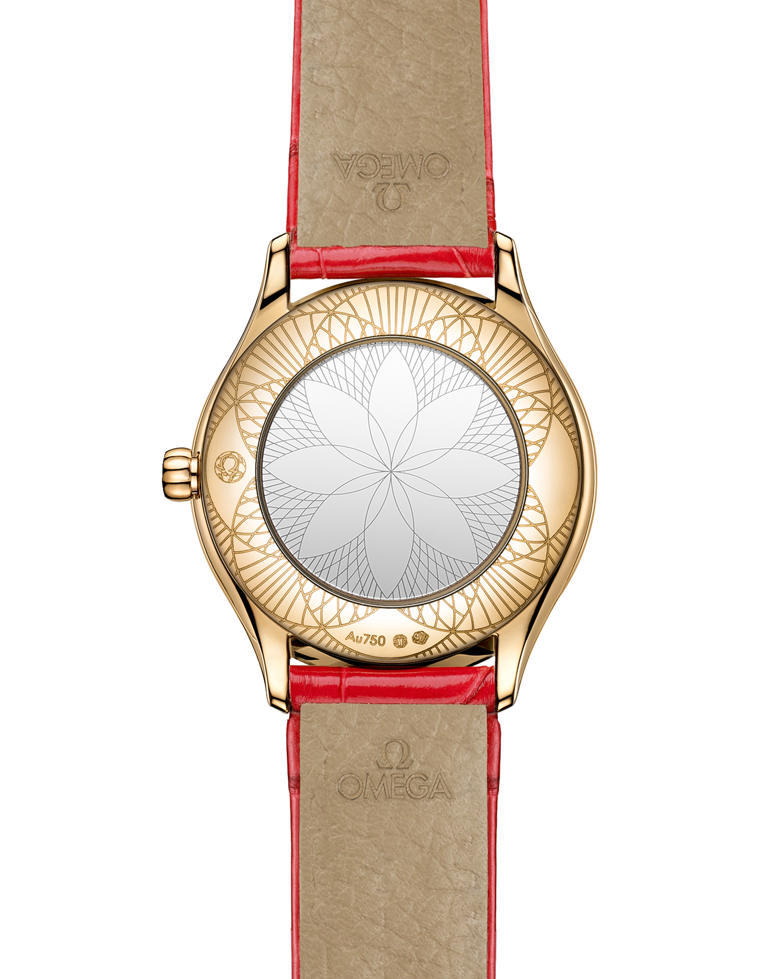 Omega DE VILLE MINI TRÉSOR 26 mm, Moonshine™ gold on alligator 428.58.26.60.04.003 - Image 2